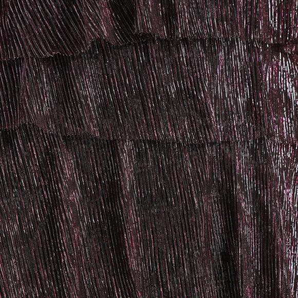 NEW Magenta Metallic Tiered Mini Dress - Picture 5 of 5